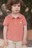 Polo - Orange maille éponge