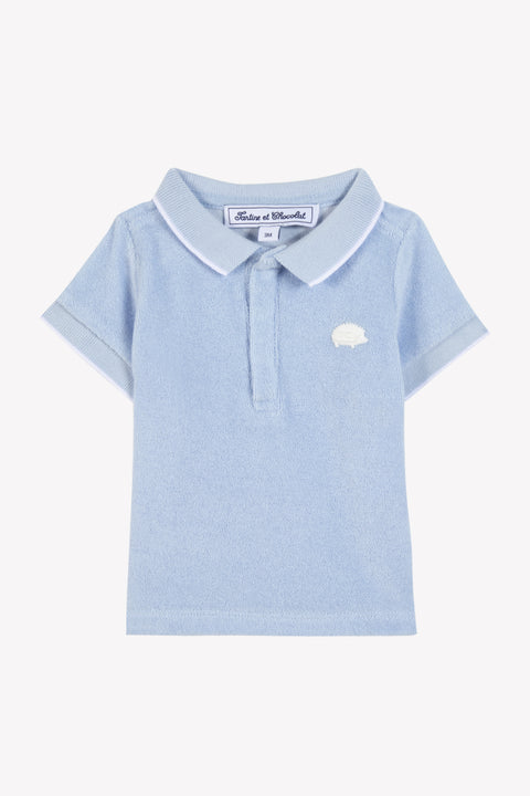 Polo - Azul lavado Punto esponja - Image principale