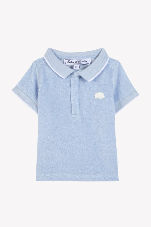 Polo - Azul lavado Punto esponja - Image principale