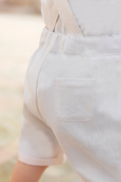 Short - White Linen Braces - Image principale
