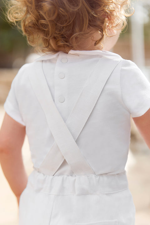 Short - White Linen Braces - Image principale