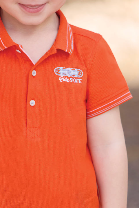 Polo - Naranja picante Punto pinchado - Image principale