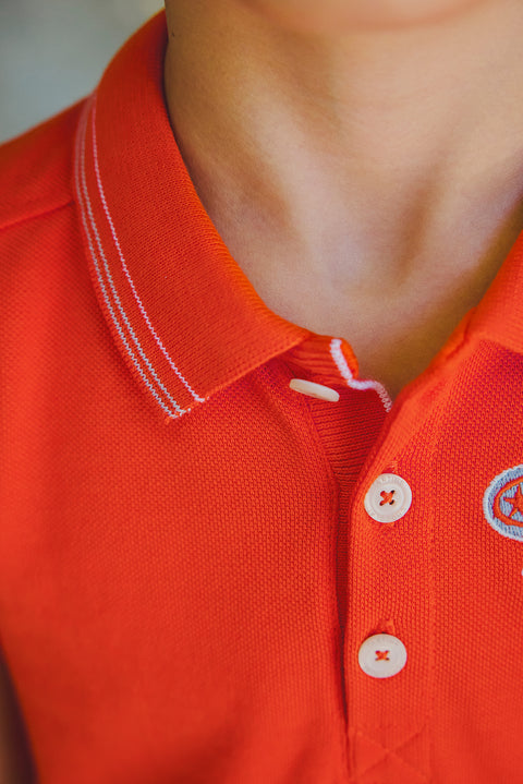 Polo - Naranja picante Punto pinchado - Image principale