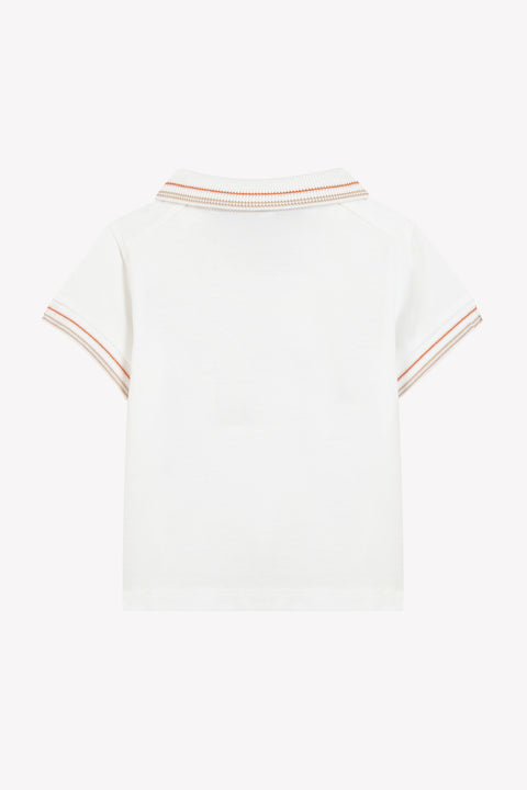 Poloshirt - Orange Strickwaren gestochen - Image principale