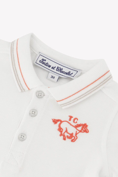 Poloshirt - Orange Strickwaren gestochen - Image principale
