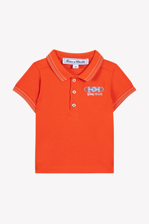 Polo - Naranja picante Punto pinchado - Image principale