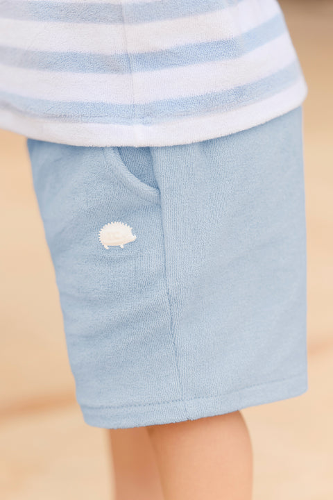 Kurze Hose - Blau gewaschen Strickwaren Schwamm - Image principale