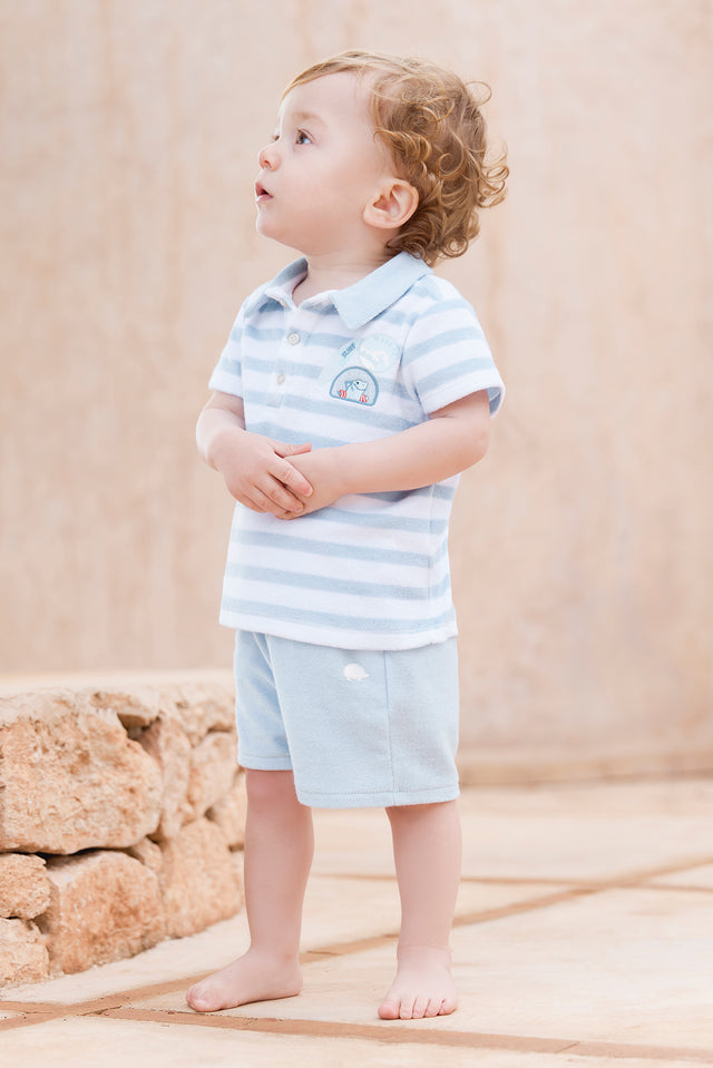 Pantaloncino - Blu lavato Maglia spugna - Image principale