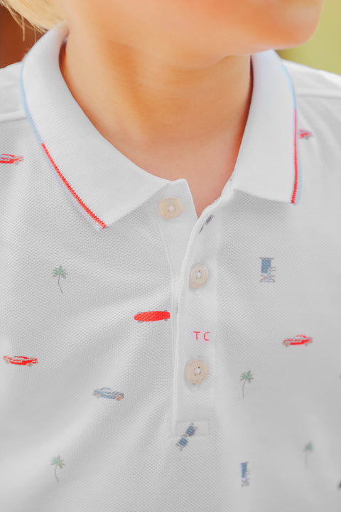 Poloshirt - Würziges Orange Illustration Stadtabenteuer - Image principale