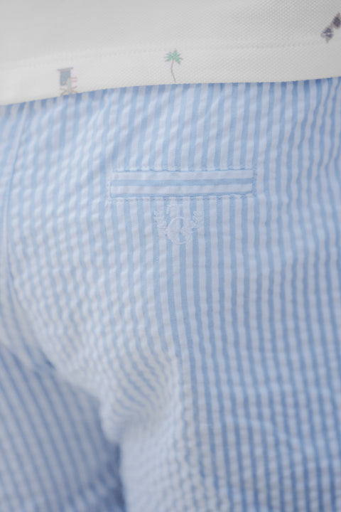 Kurze Hose - Blau Graué Streifens - Image principale