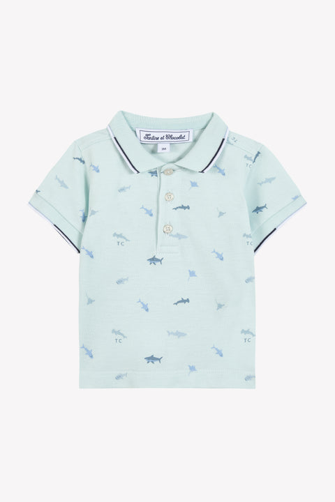 Polo - Aguamarina Ilustración tiburones - Image principale