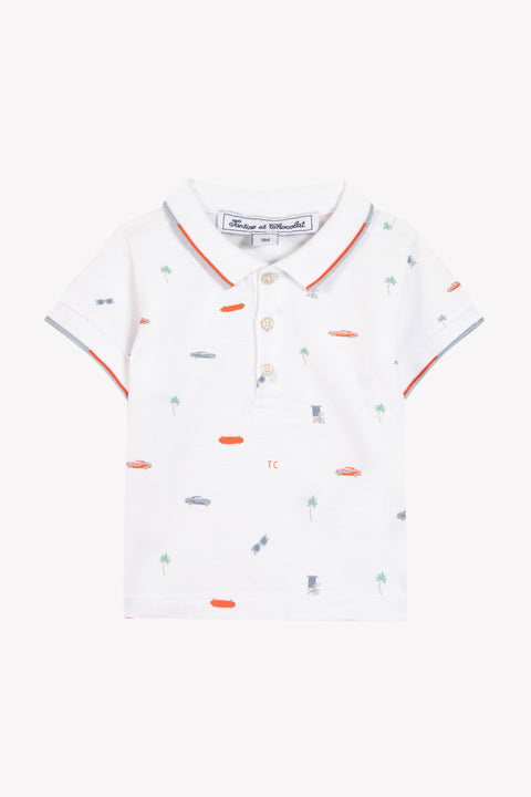 Poloshirt - Würziges Orange Illustration Stadtabenteuer - Image principale