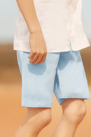 Short - Bleu grisé lin