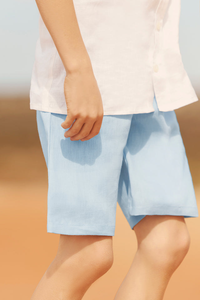 Short - Bleu grisé lin - Image principale