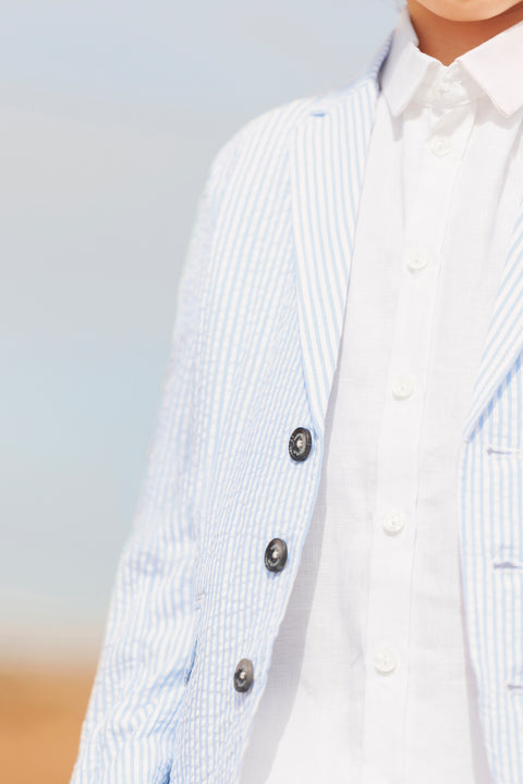 Veste - Bleu grisé rayures - Image principale