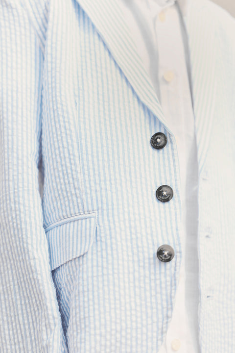 Veste - Bleu grisé rayures - Image principale