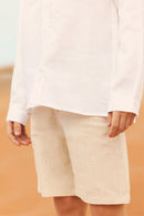 Kurze Hose - Heidesand Leinen