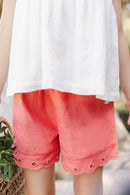 Short - Corail lin détails ajourés