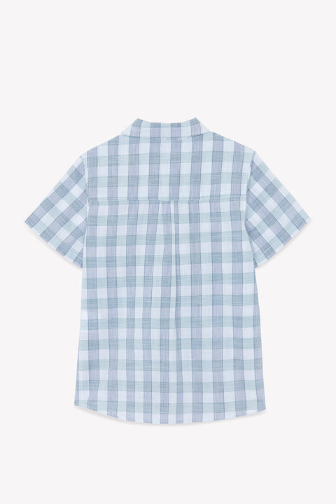 Camisa - Aguamarina grande Cuadros mangas cortas - Image principale