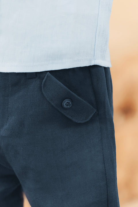 Short - Navy Linen - Image principale