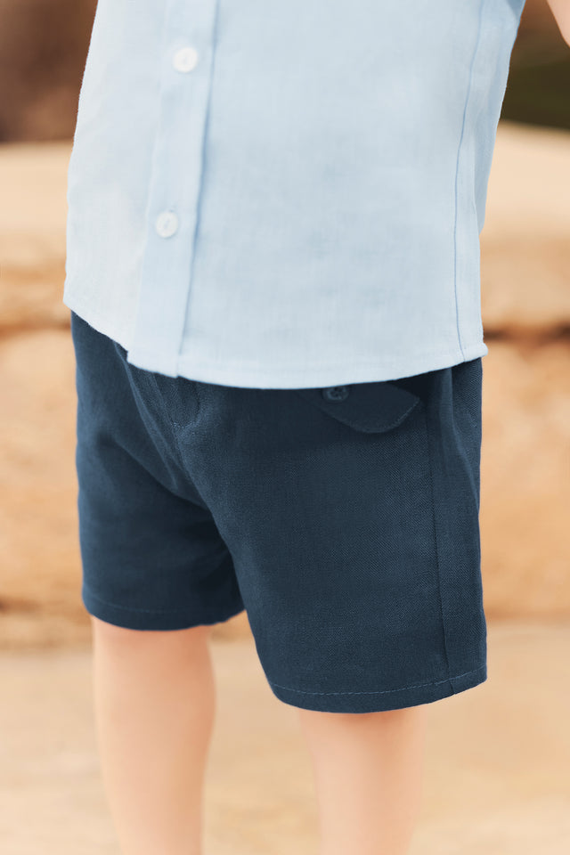 Short - Navy Linen - Image principale