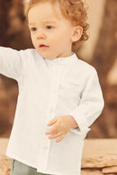 Chemise - Blanc lin col mao