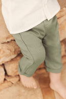 Pantalon - Vert fougère lin