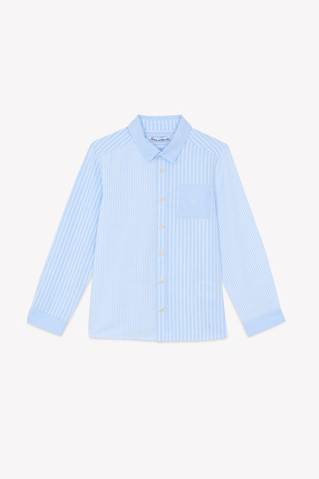 Shirt - Blau Grauwar bei Streifens - Image principale