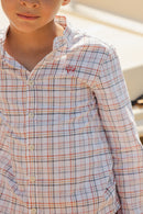 Chemise - Rouge carreaux col mao