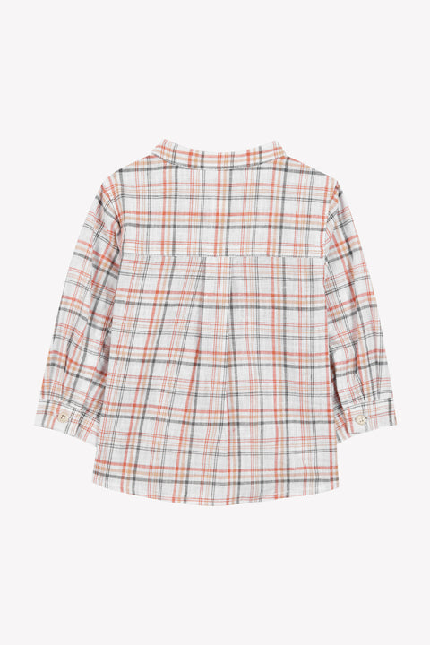 Shirt - Rot Karo Stehkragen - Image principale