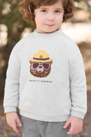 Sweat - Gris chiné illustration ours explorateur