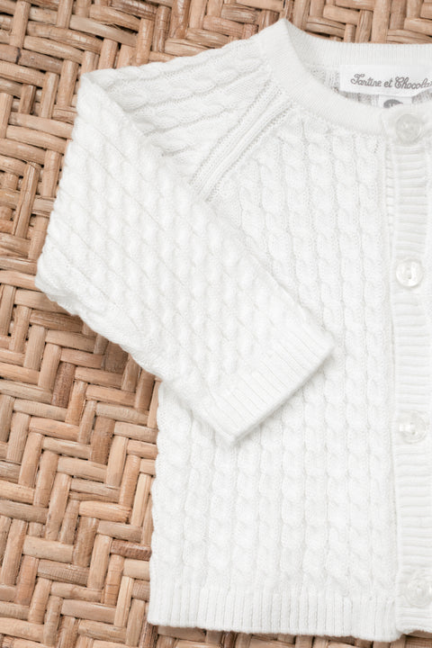 Strickjacke – ecru Strickwaren ZopfTh - Image principale