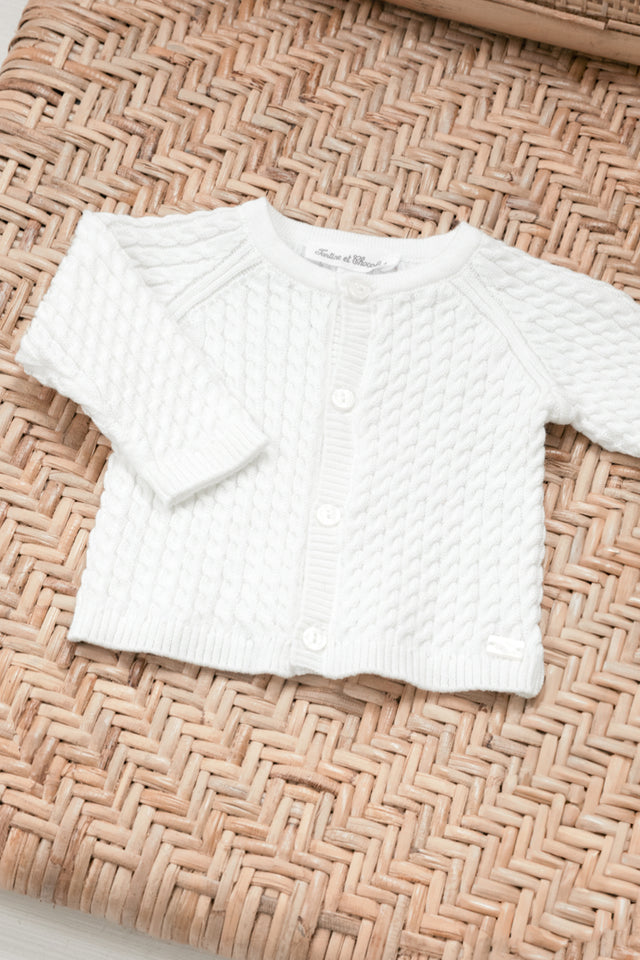 Strickjacke – ecru Strickwaren ZopfTh - Image principale