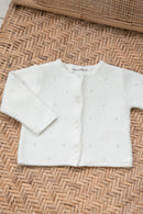 Cardigan - Blanc maille ajourée