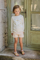 Pull - écru broderie fleurie