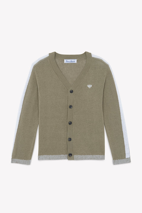 Cardigan - Green fern Linen - Image principale