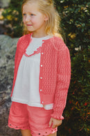 Strickjacke – Koralle Strickwaren durchbrochen