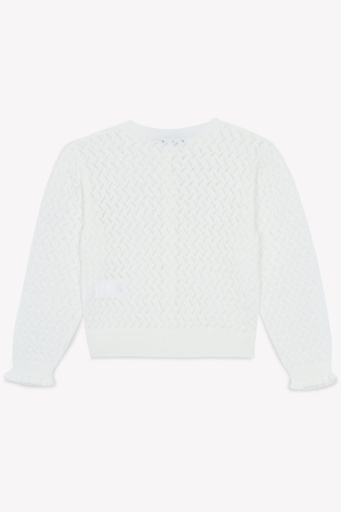 Strickjacke – ecru Strickwaren durchbrochen - Image principale