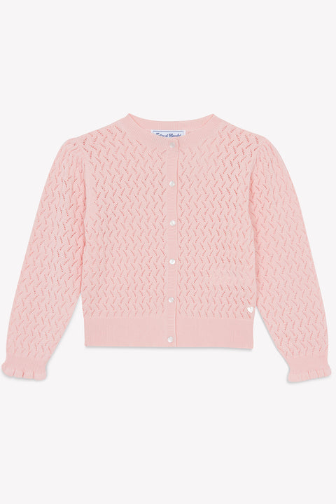 Strickjacke - Rosa uralt Strickwaren durchbrochen - Image principale