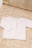 Cardigan - Rose pâle maille ajourée