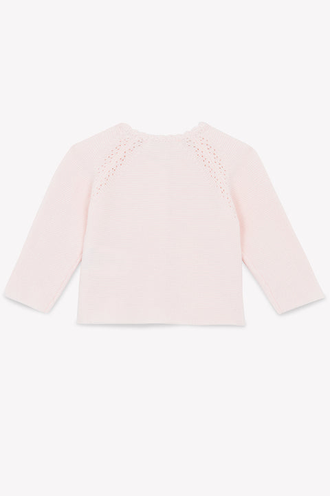Strickjacke - Blassrosa Strickwaren durchbrochen - Image principale