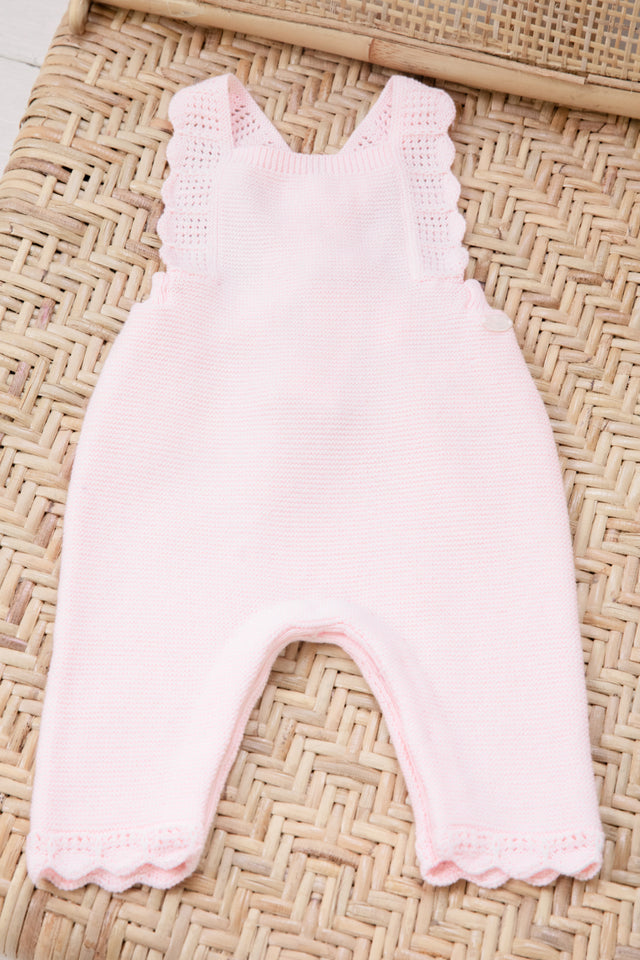 Salopette - Rose pâle maille ajourée - Image principale