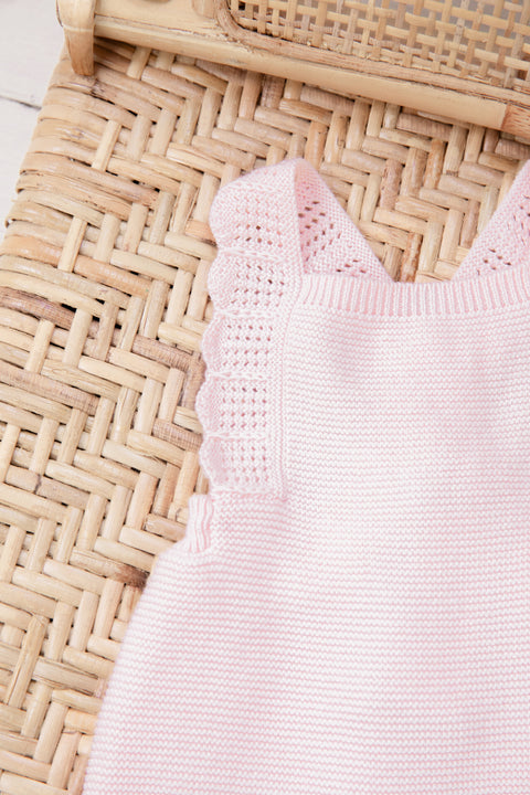 Salopette - Rose pâle maille ajourée - Image principale