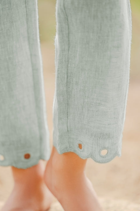 Pantaloni - Ricamo inglese kaki - Image principale