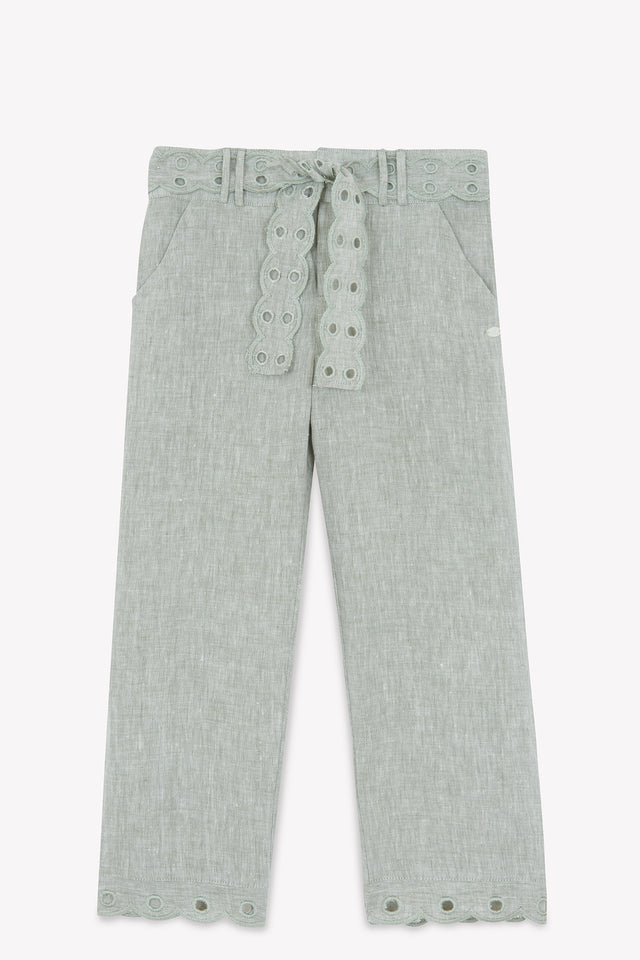 Pantalon - Kaki broderies anglaises - Image principale