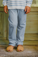 Pantalon - Bleu grisé sergé