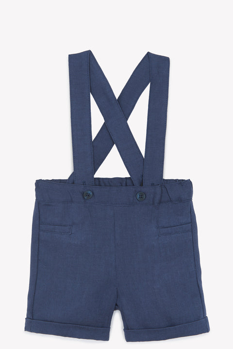 Short - Azul marino Lino Tirantes - Image principale