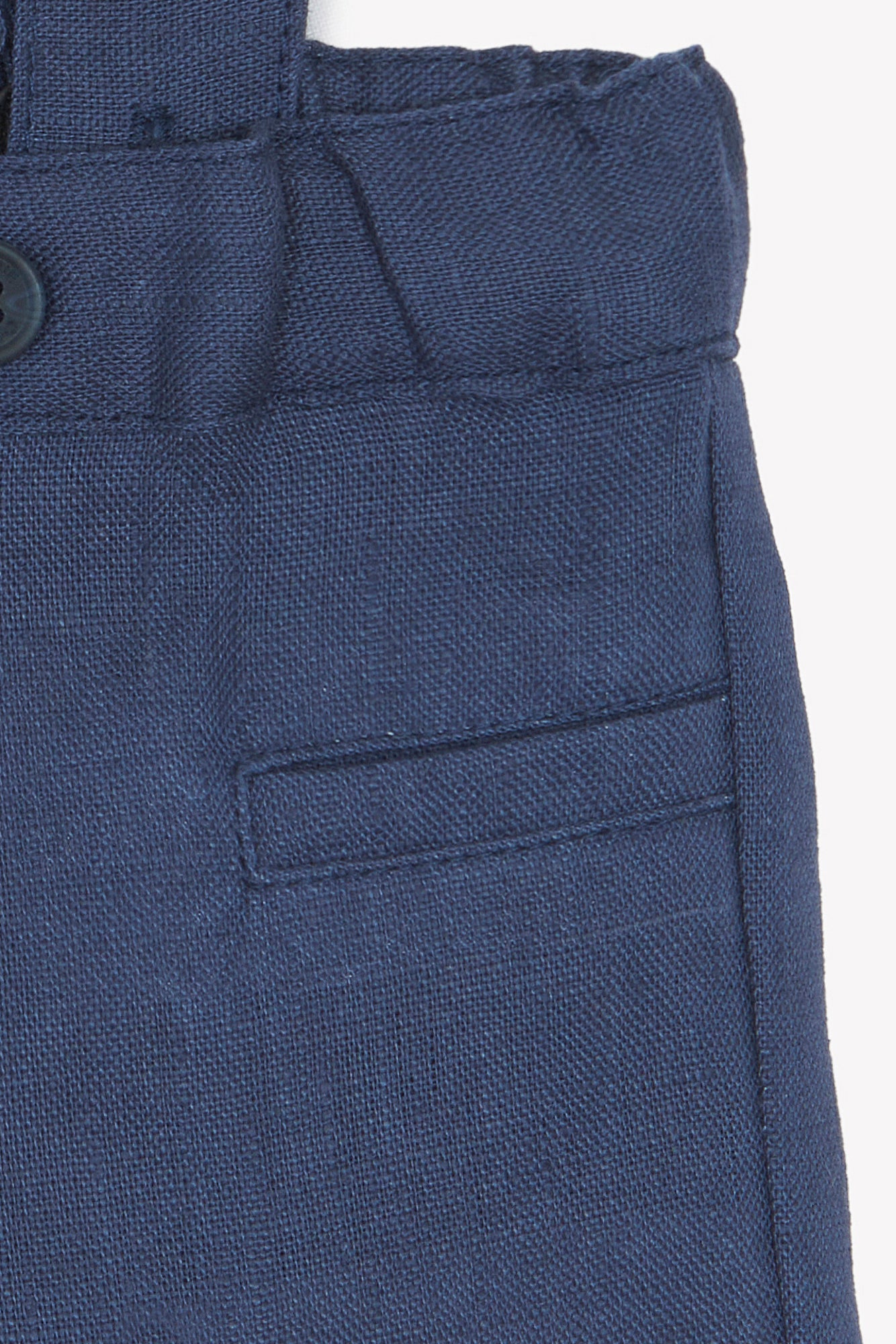 Short - Navy Linen Braces