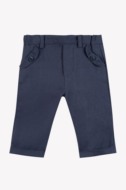 Trousers - Navy Linen - Image principale