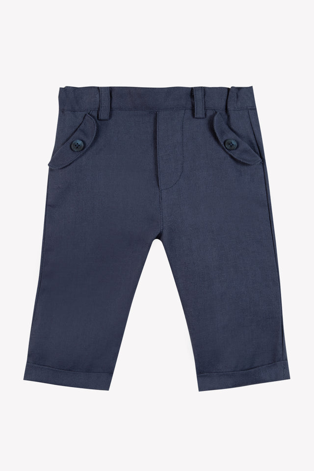 Hosen - Marineblau Leinen - Image principale